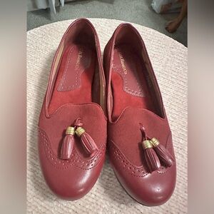 G.H. Bass & Co. Red Leather Loafers with Tassels